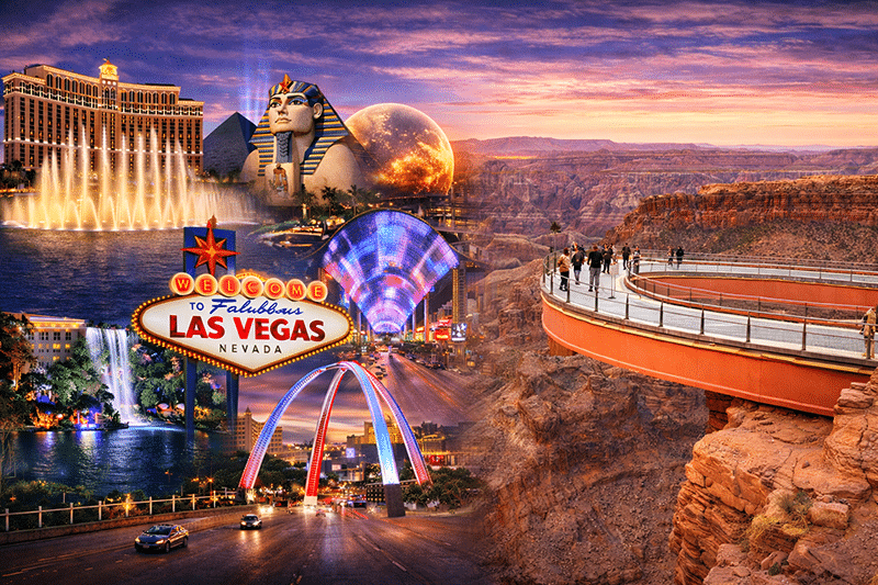 Combo Tour al Gran Cañón + 7 Maravillas de Las Vegas de Noche